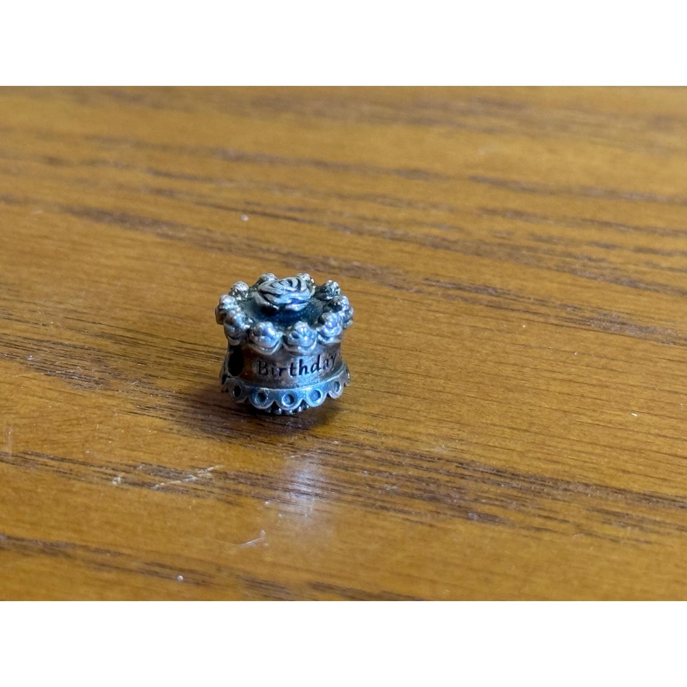 Authentic Pandora Happy Birthday Cake Sterling Silver Charm P-231